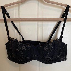 Adore Me Black Lace Lightly Lined Bra